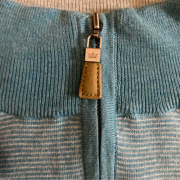Peter Millar Stripped Quarter Zip Pullover Men’s Size XL - Picture 4 of 6
